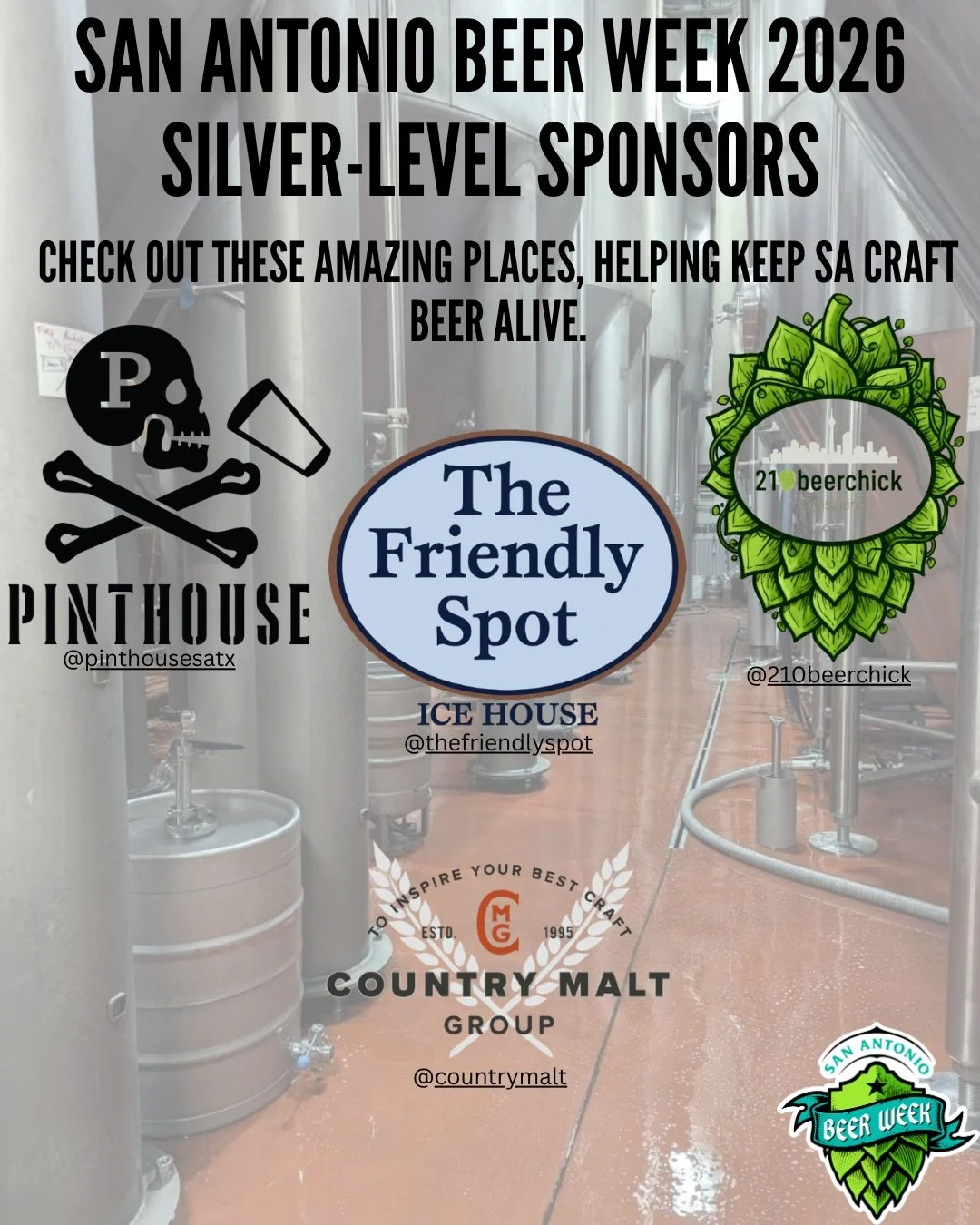 Thank you to our 2026 Silver Sponsors! We appreciate you! From ingredients to serving, our sponsors do it all. Check them out and more on our website sabeerweek.org #sabw #craftbeer #drinklocal #sabeerfest