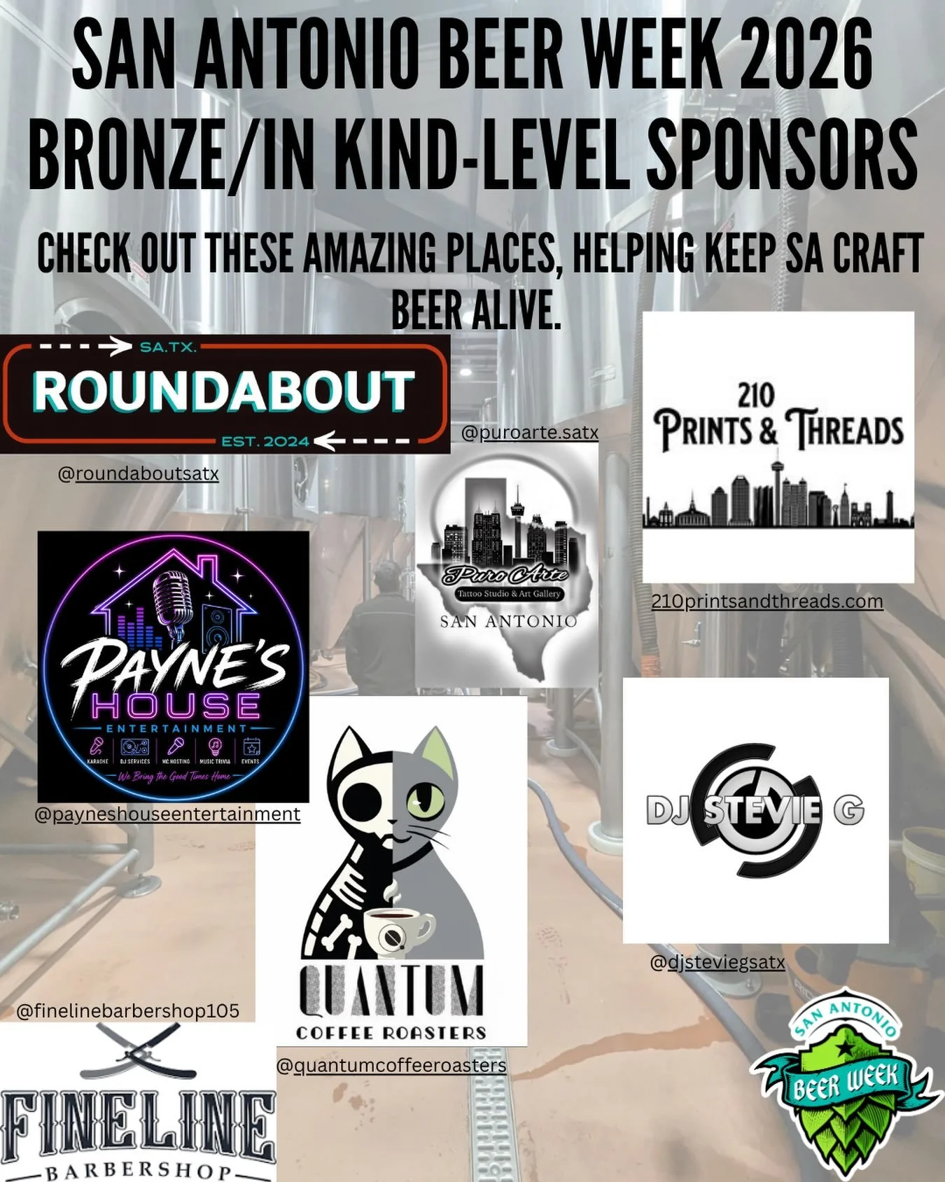 We can&rsquo;t thank our sponsors enough, whether it&rsquo;s turning up the jams or serving coffee at breakfast and brews, our sponsors make SA Beer Week special. #sabw #drinklocal #craftbeer #sabeerfest
