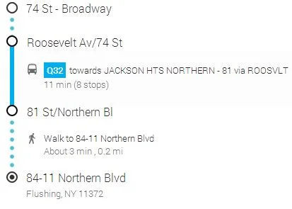 Directions Via Q32 Bus