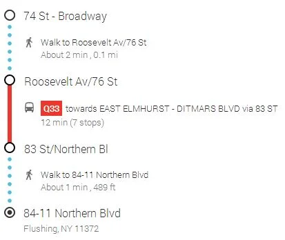 Directions Via Q33 Bus