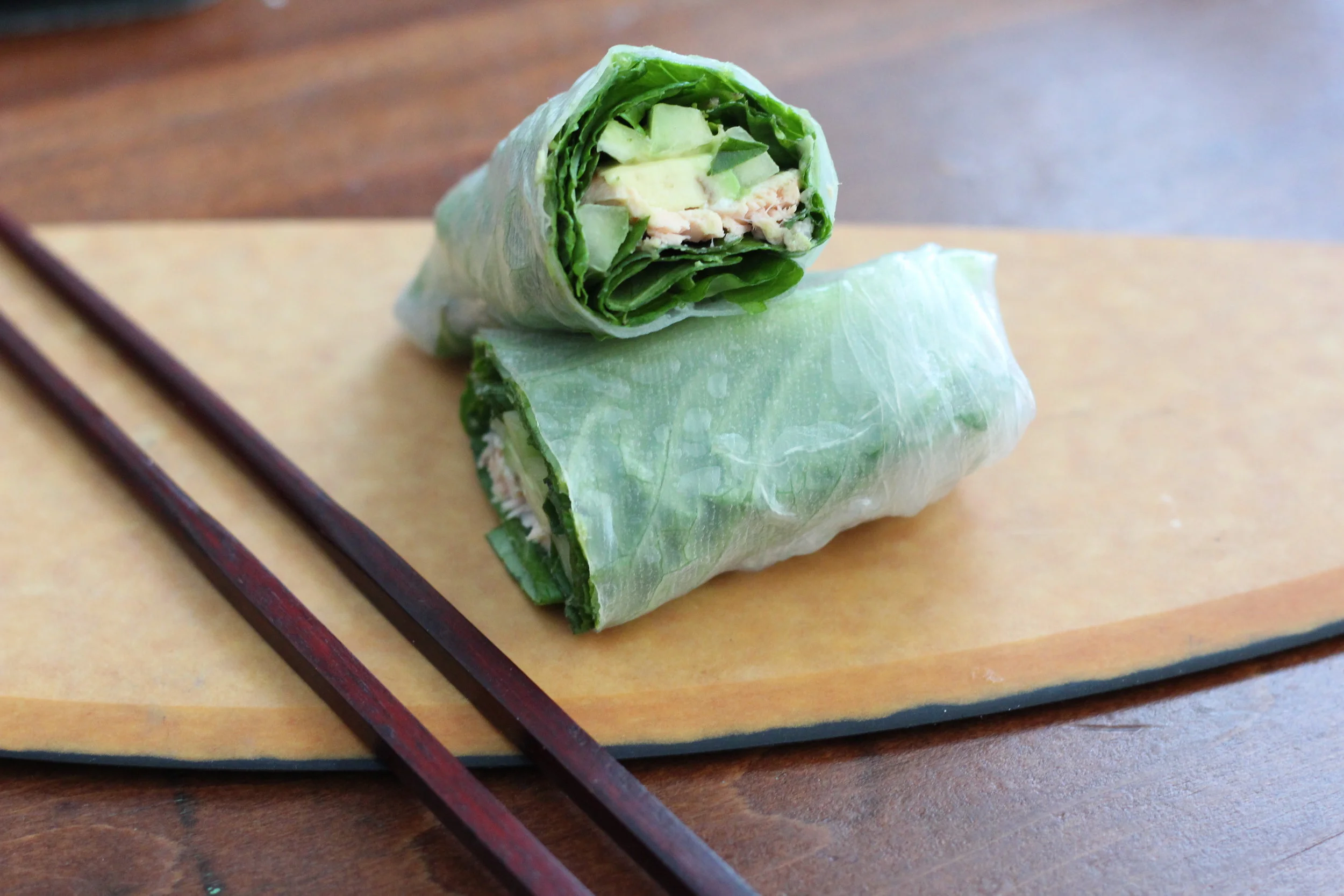 Salmon Avocado Spring Rolls