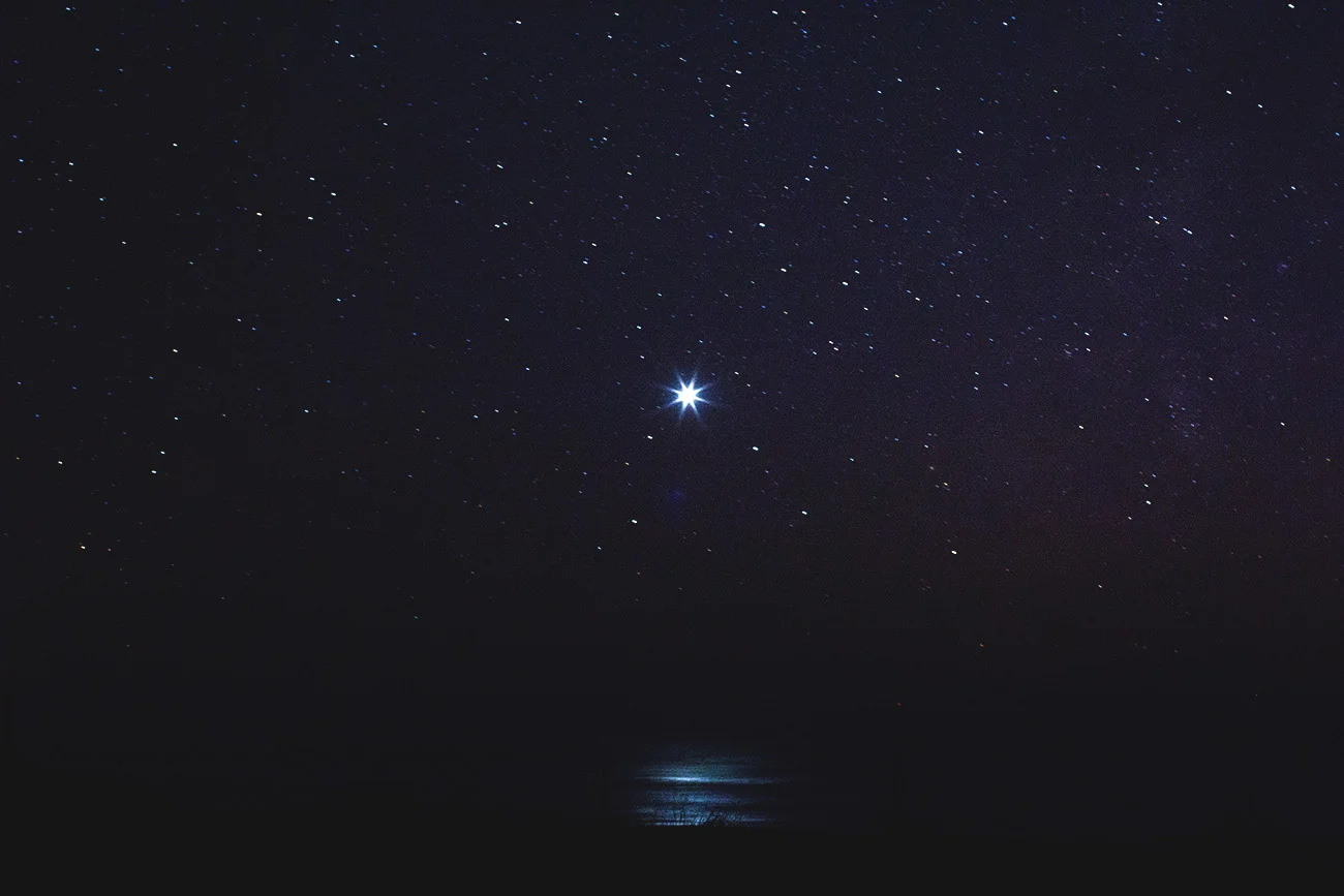 Venus on the water, Northern California