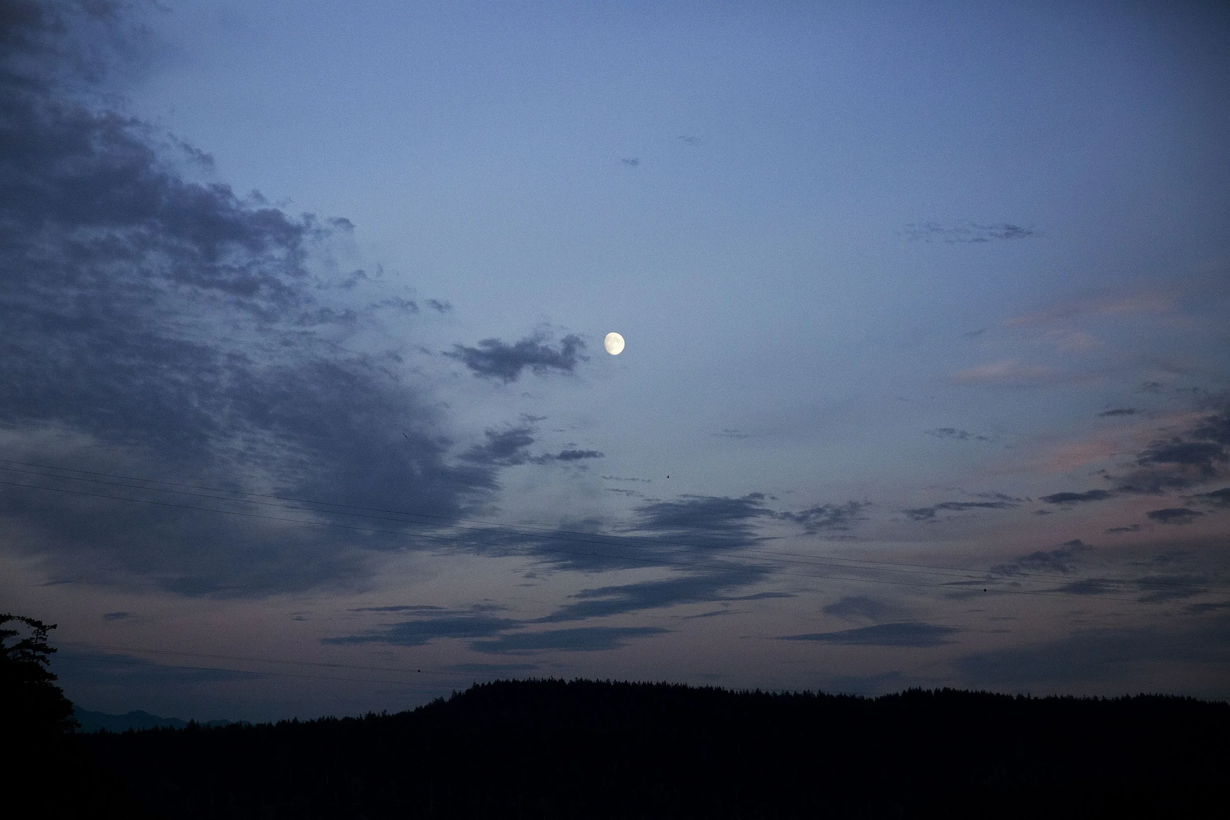 The moon over Deception Pass, WA