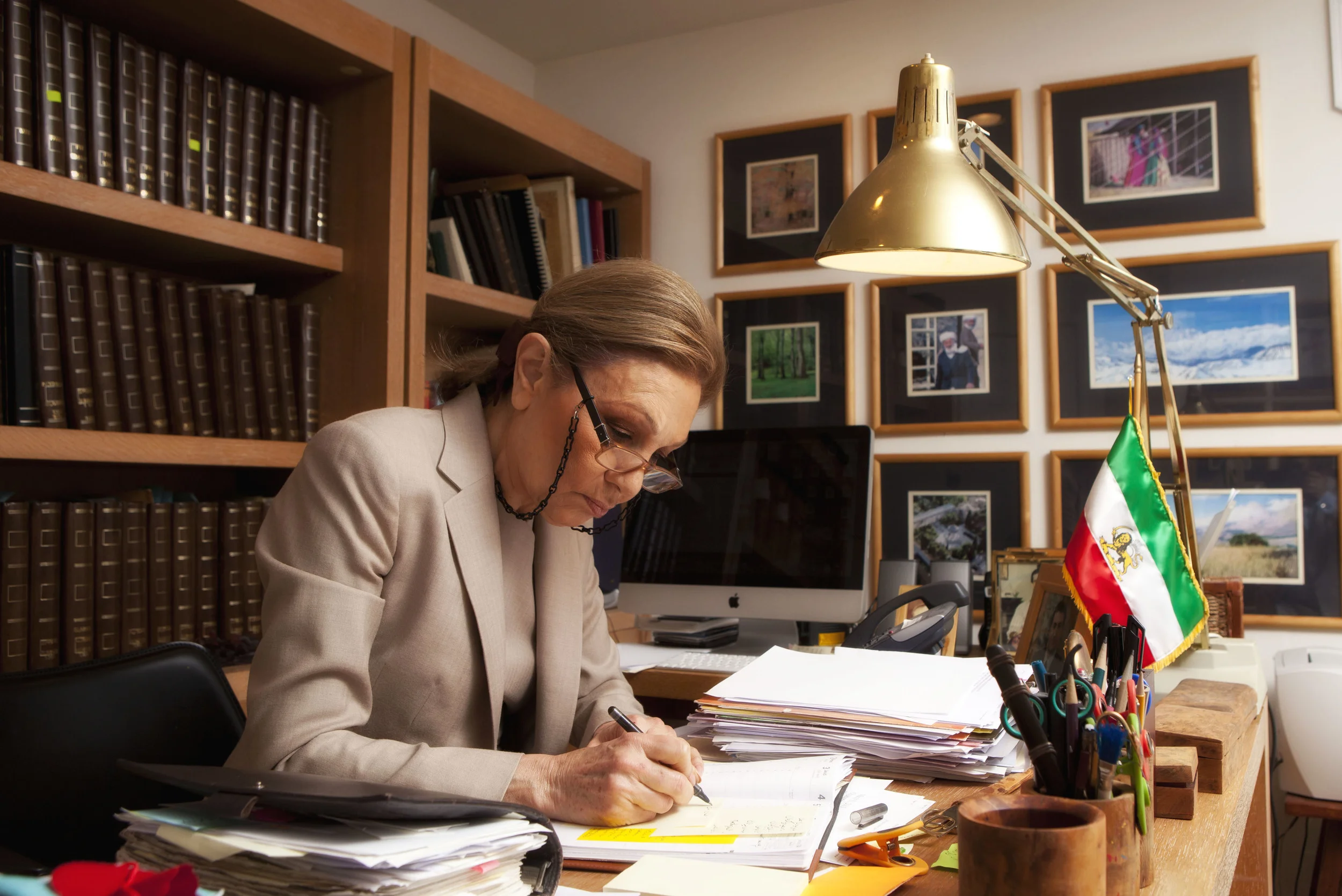 Empress Farah Diba Pahlavi, the former Queen and Empress of Iran