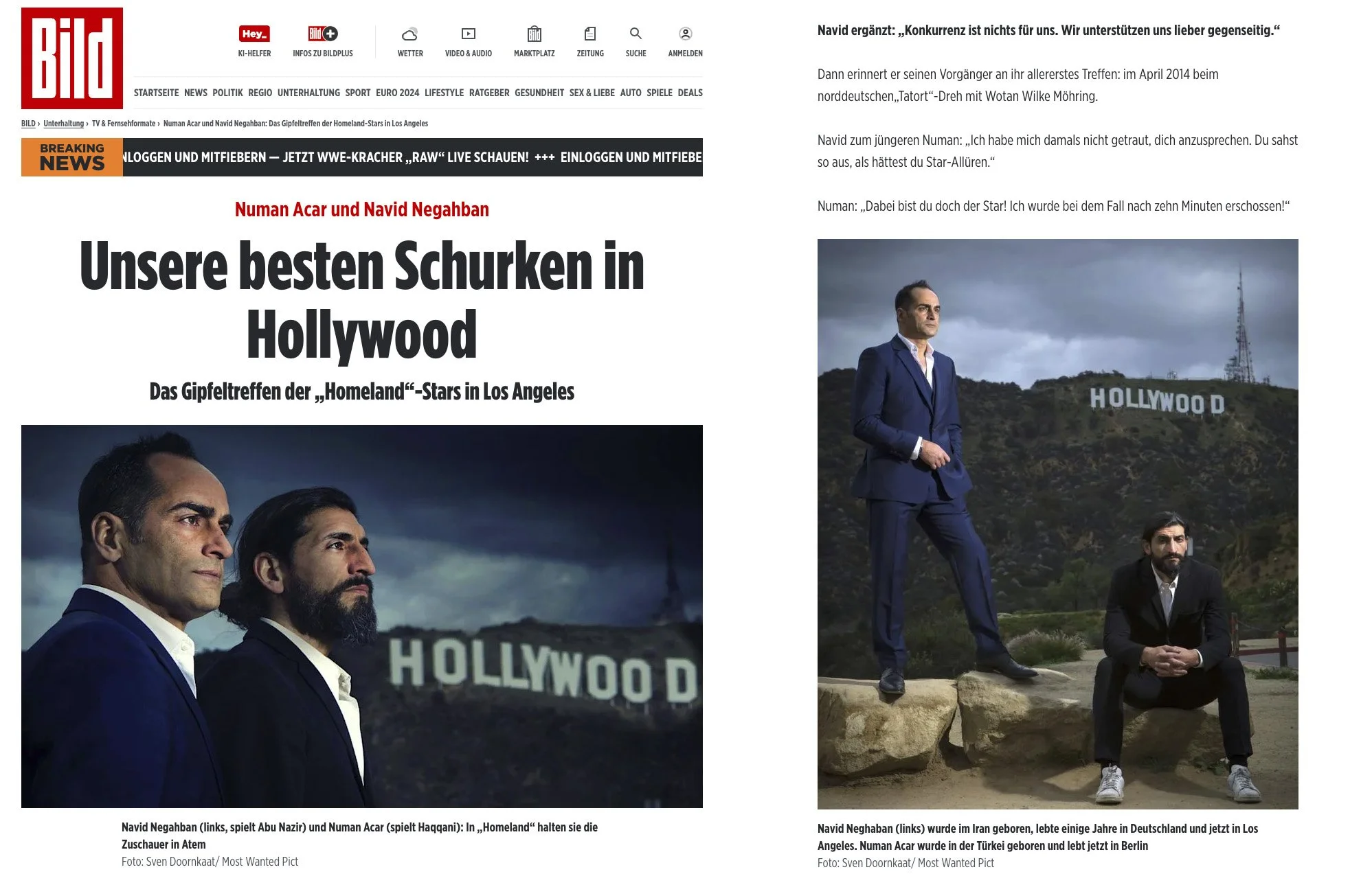 Navid Negabhan & Numan Acar ("Homeland") /. German BILD