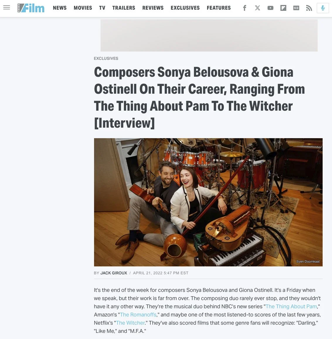 Composers Sonya Belousova & Gina Ostinelli/ Film