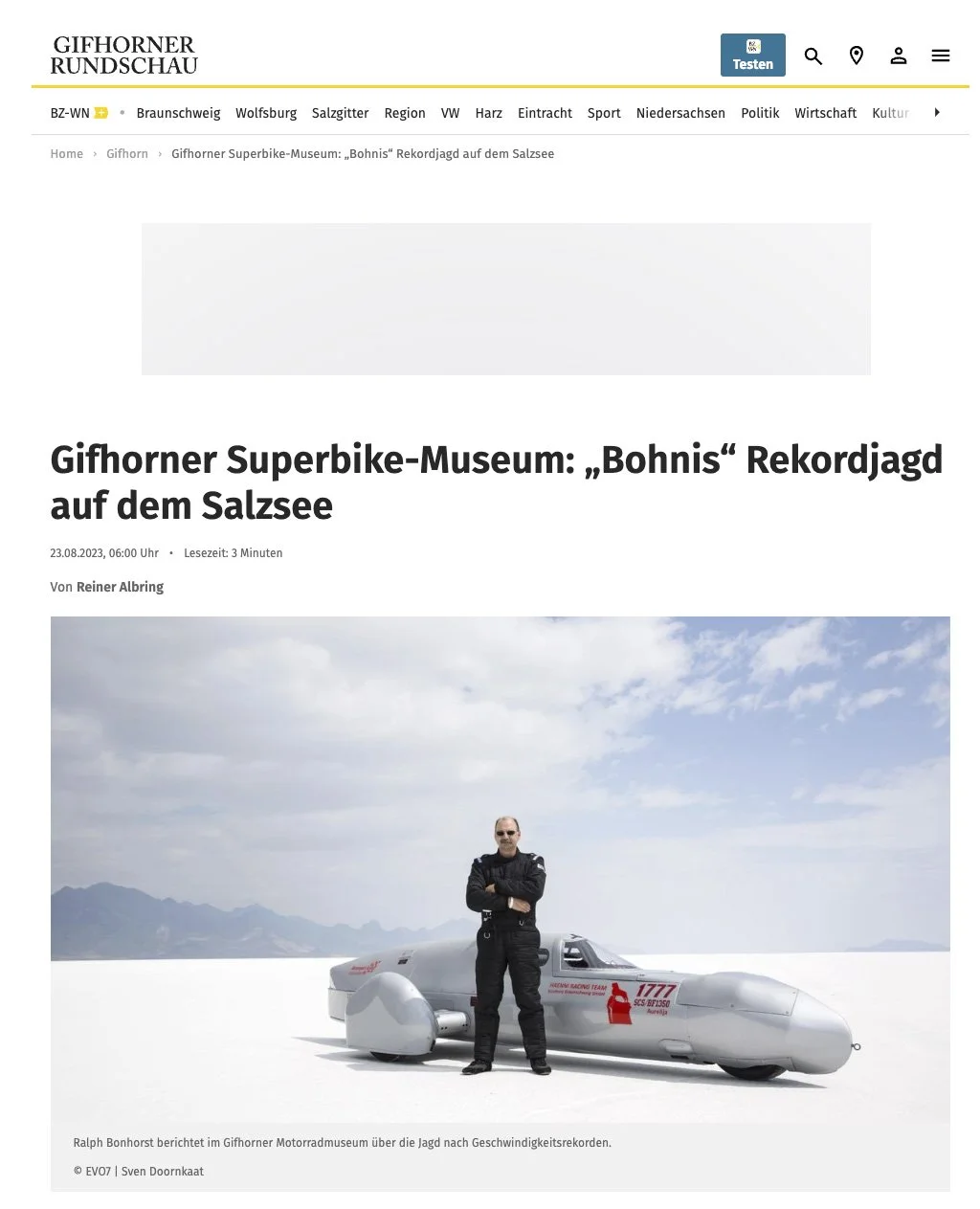 German daredevil Ralph Bonhorst/ Gifhorner /Rundschau