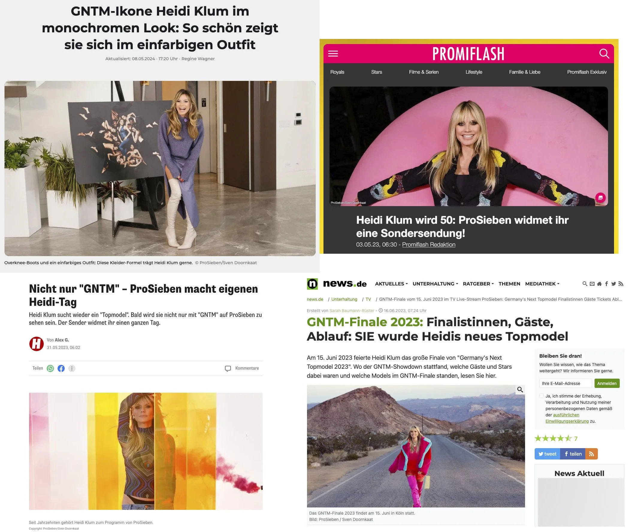 Germany's Next Topmodel By Heidi Klum/ Press coverage