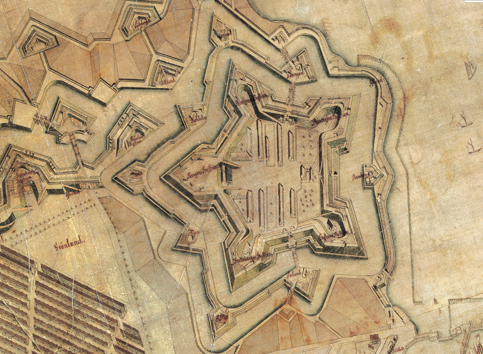 Detail of a map by Christian Gedde from 1761 in Stadsarchiv Copenhagen