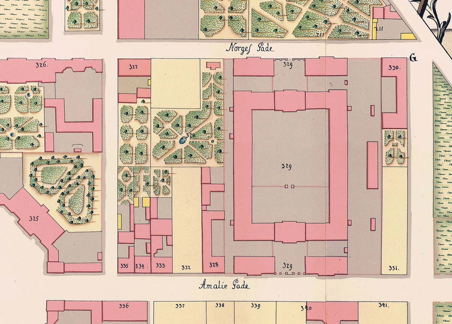 Detail of a map of 1761 from the collection of Københavns Stadsarkiv