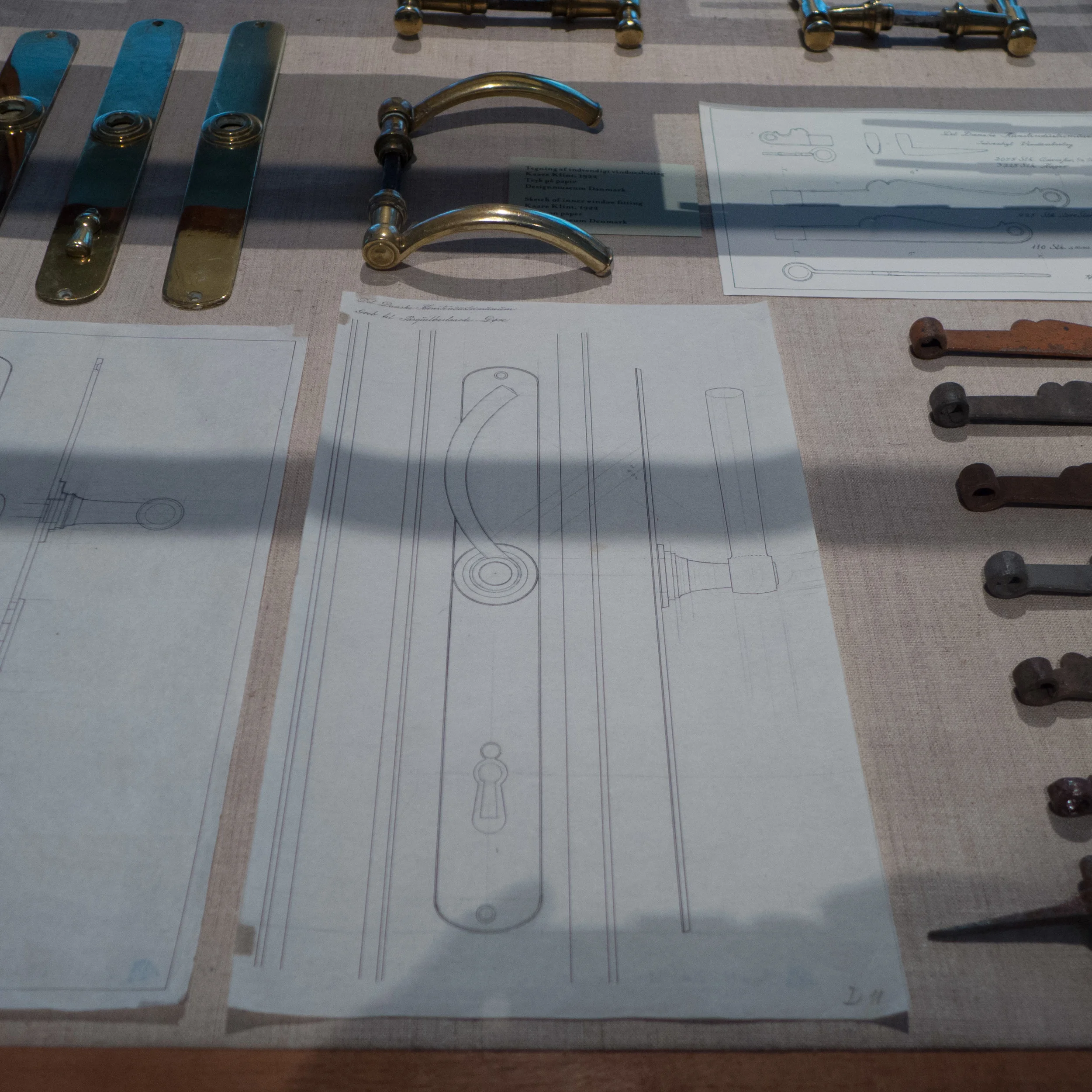Drawings by Kaare Klint for door fittings