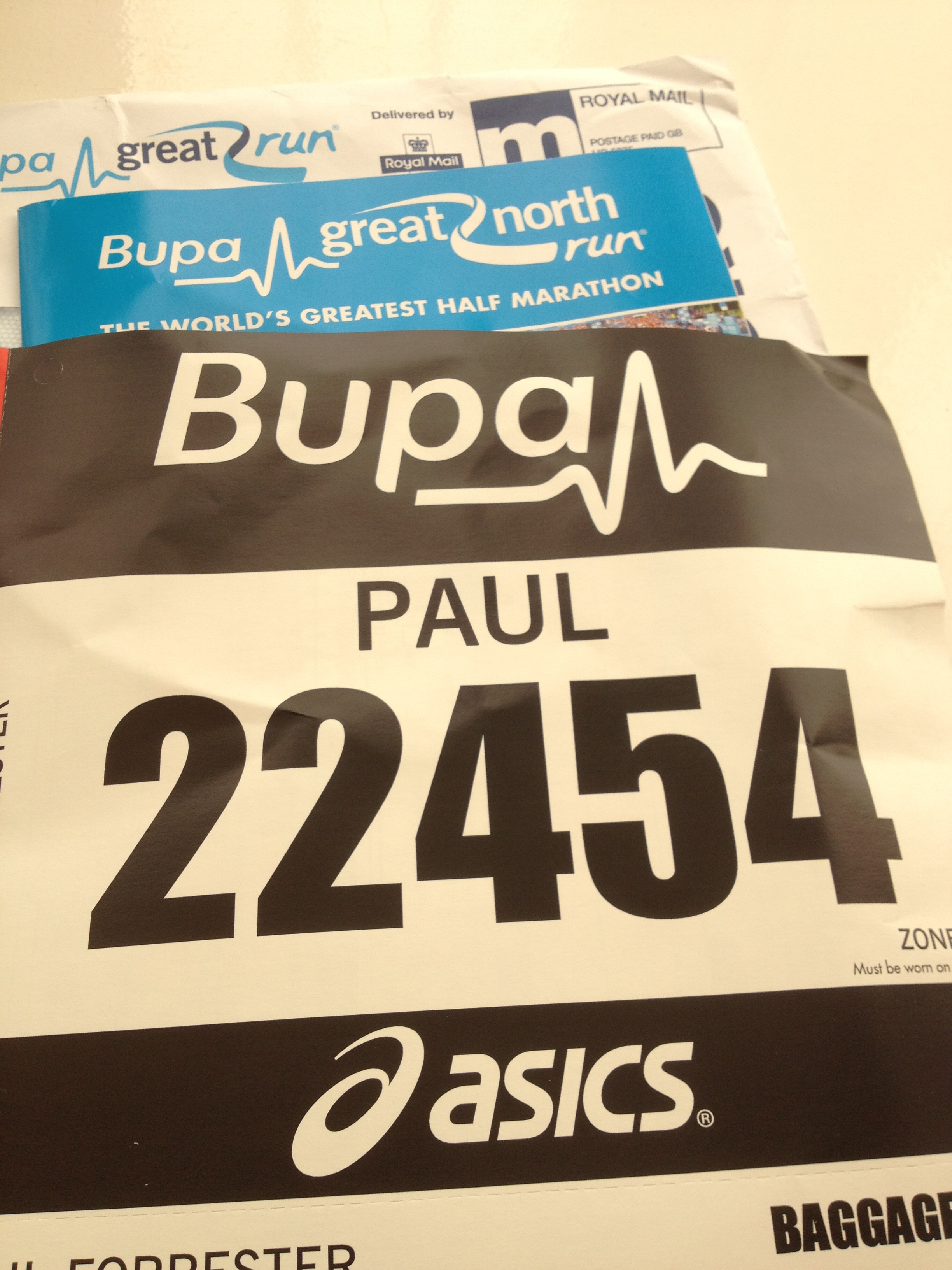 The Writing Man's Great North Run number
