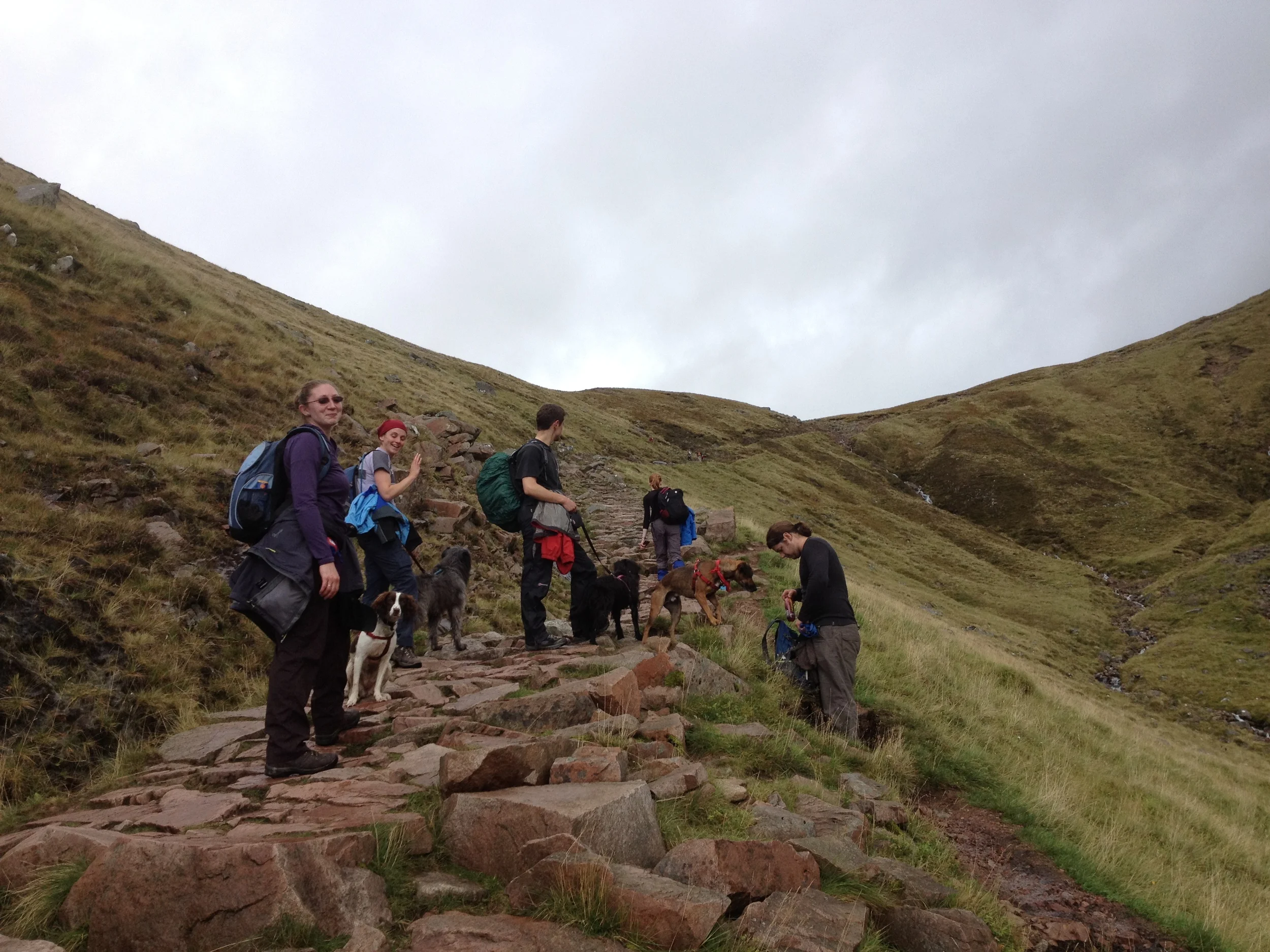The Writing Man and his friends stop for refreshment on the walk up Ben Nevis