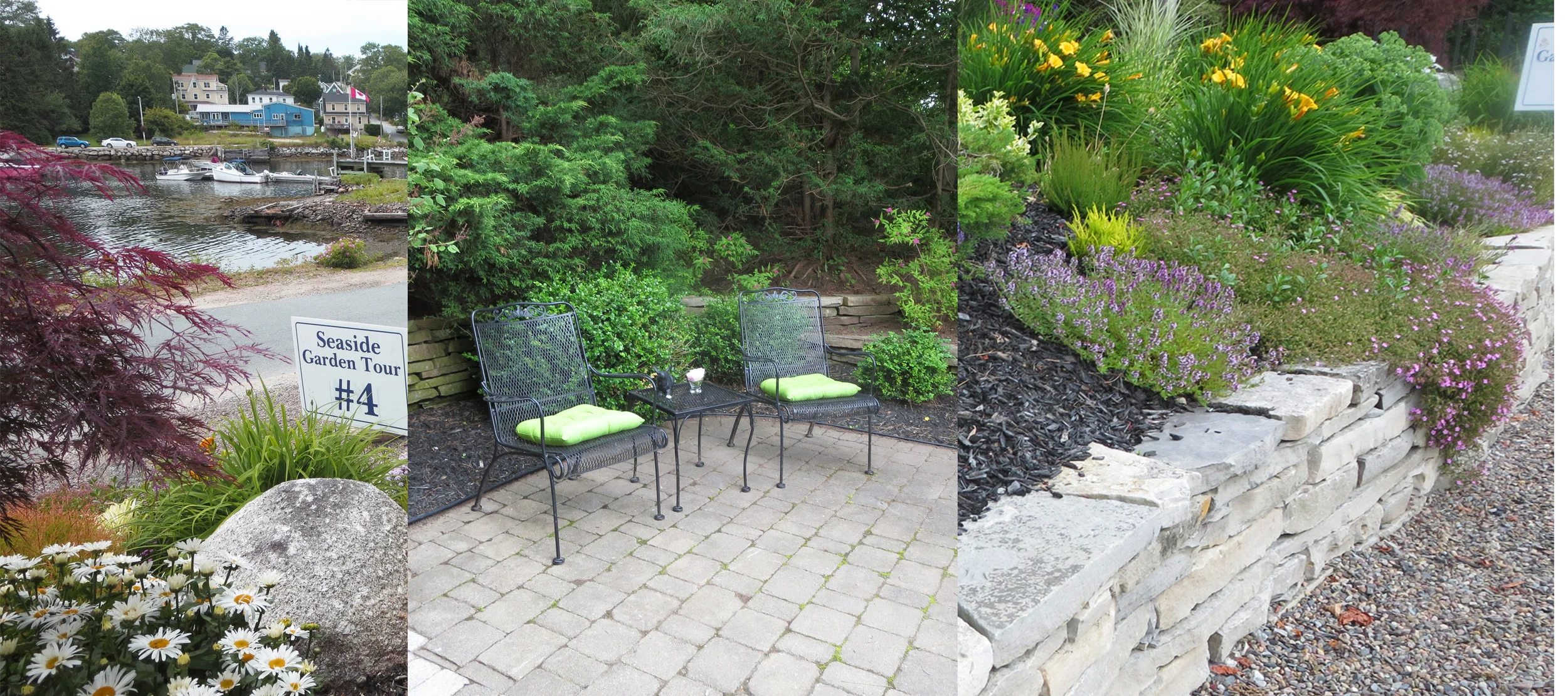 Seaside views, hillside terrace, dry-stacked stone walls