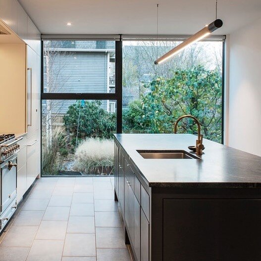 Garden House ::: while perusing the website of a local architecture firm I just caught a glimpse of a client&rsquo;s garden through a kitchen window 🌾 This garden has a river of slate chips, an airy mass of Deschampsia grass, wispy white birches and