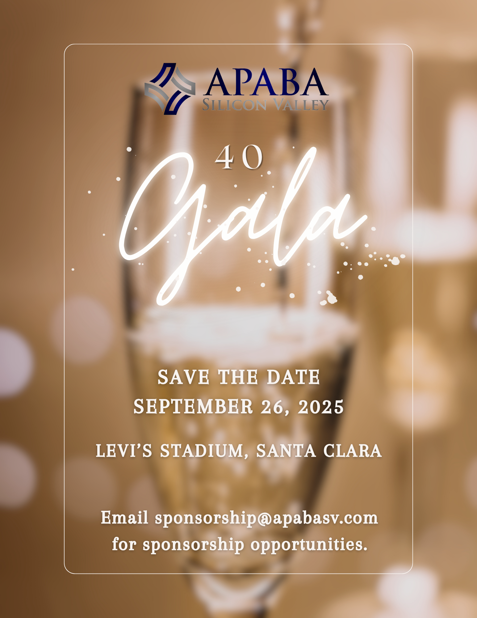 TICKET SALES CLOSED: APABA Silicon Valley's 40th Annual Gala