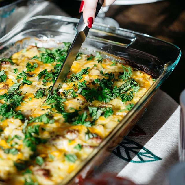 Egg-cellent bake! Local eggs,  sausage, hash brown and cheddar with fresh herbs was a hearty treat on Christmas Eve morning. It made a great base for the 4 dozen cookies we ate after. Merry Christmas!