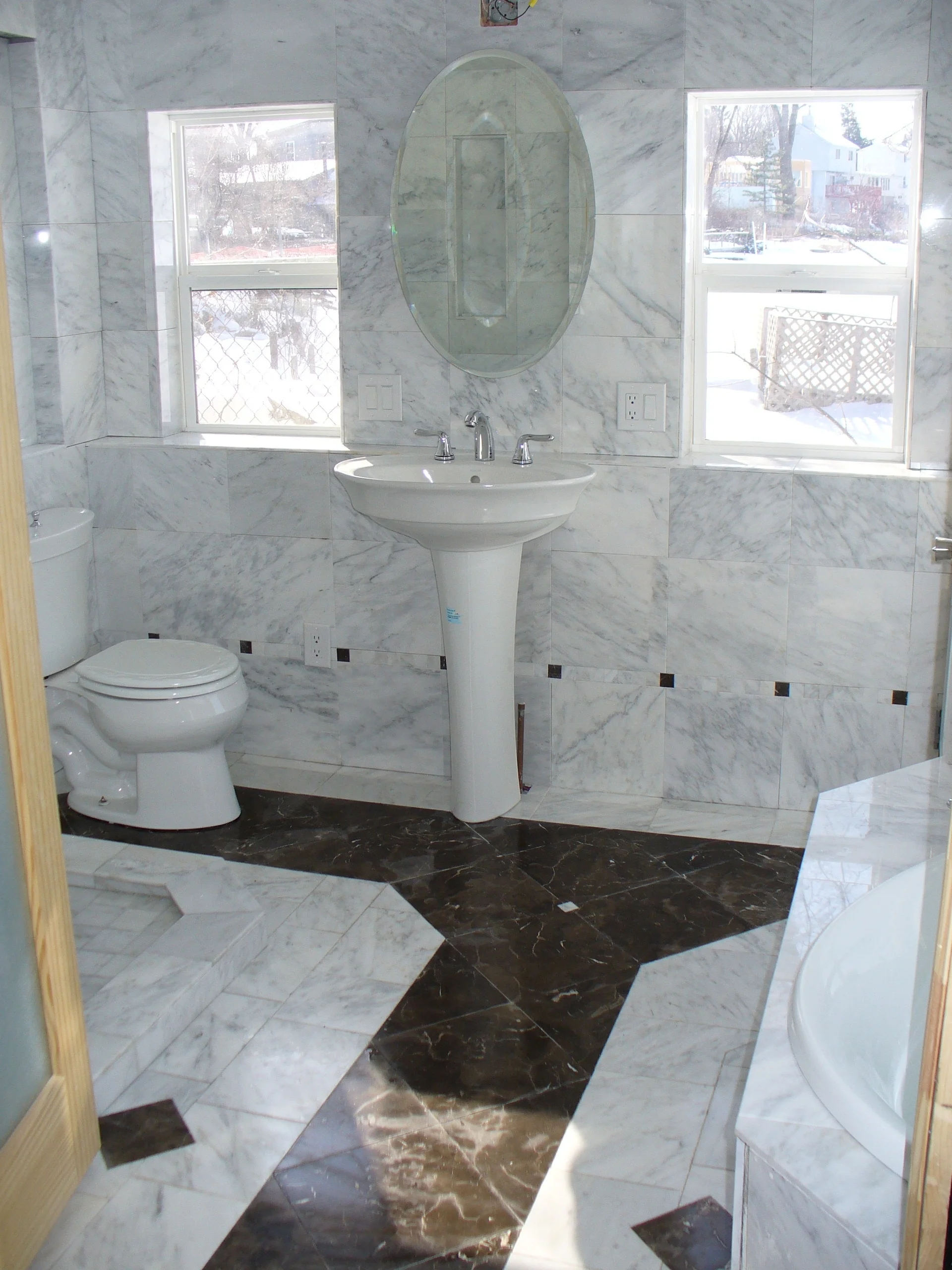 Custom marble bathroom- after