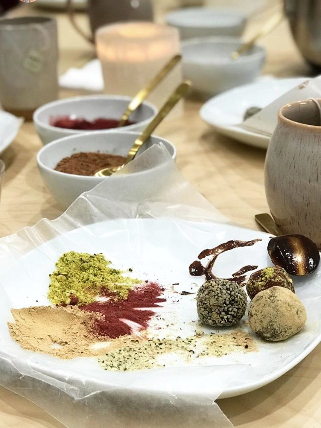 Bowls of spices and whole foods