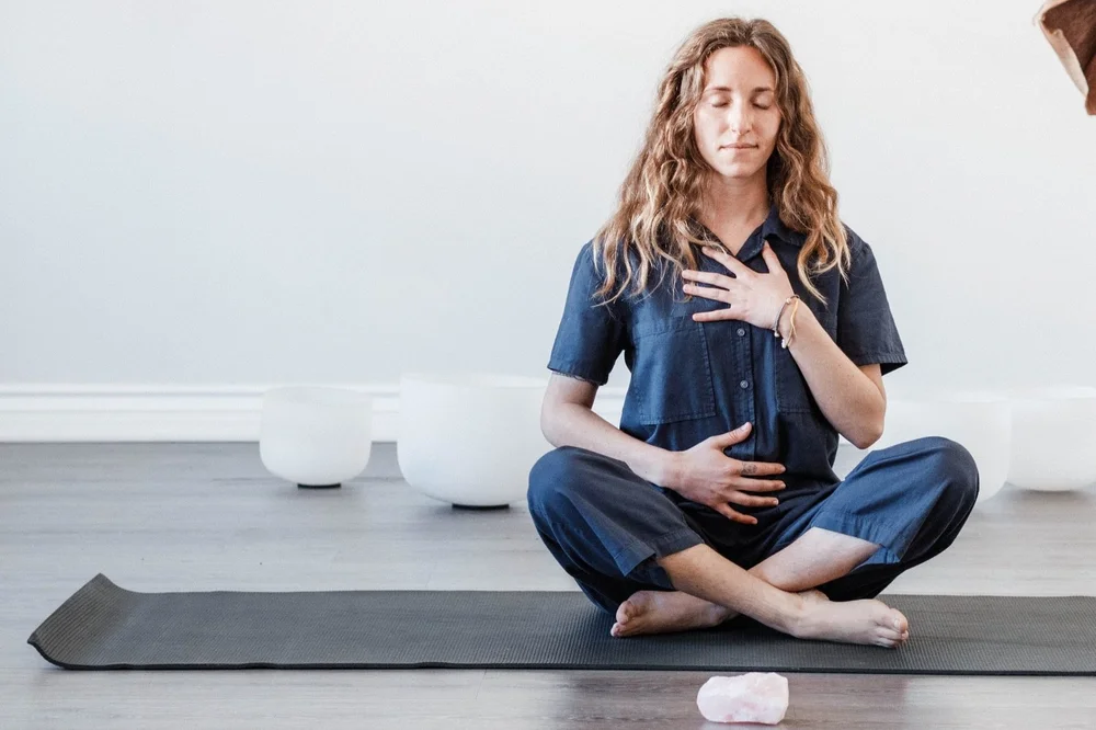 Breathwork session at Saffron & Sage