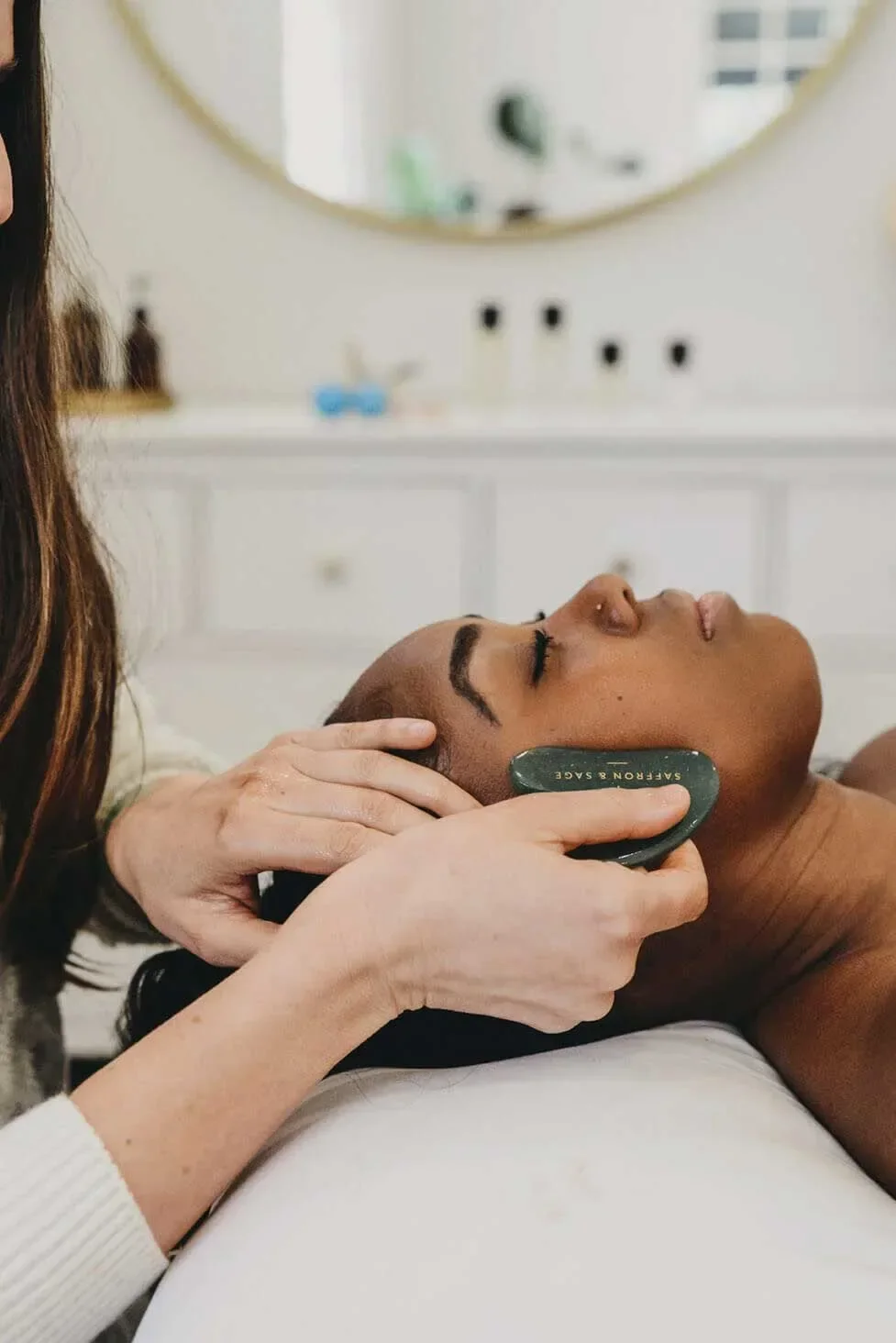 Holistic facial treatment at Saffron & Sage in San Diego