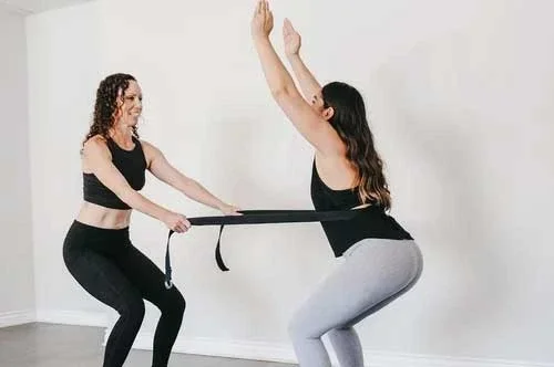 Strength training in the Saffron & Sage movement studio