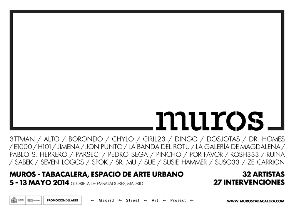 Cartel- con los nombres de los 32 artistas participantes