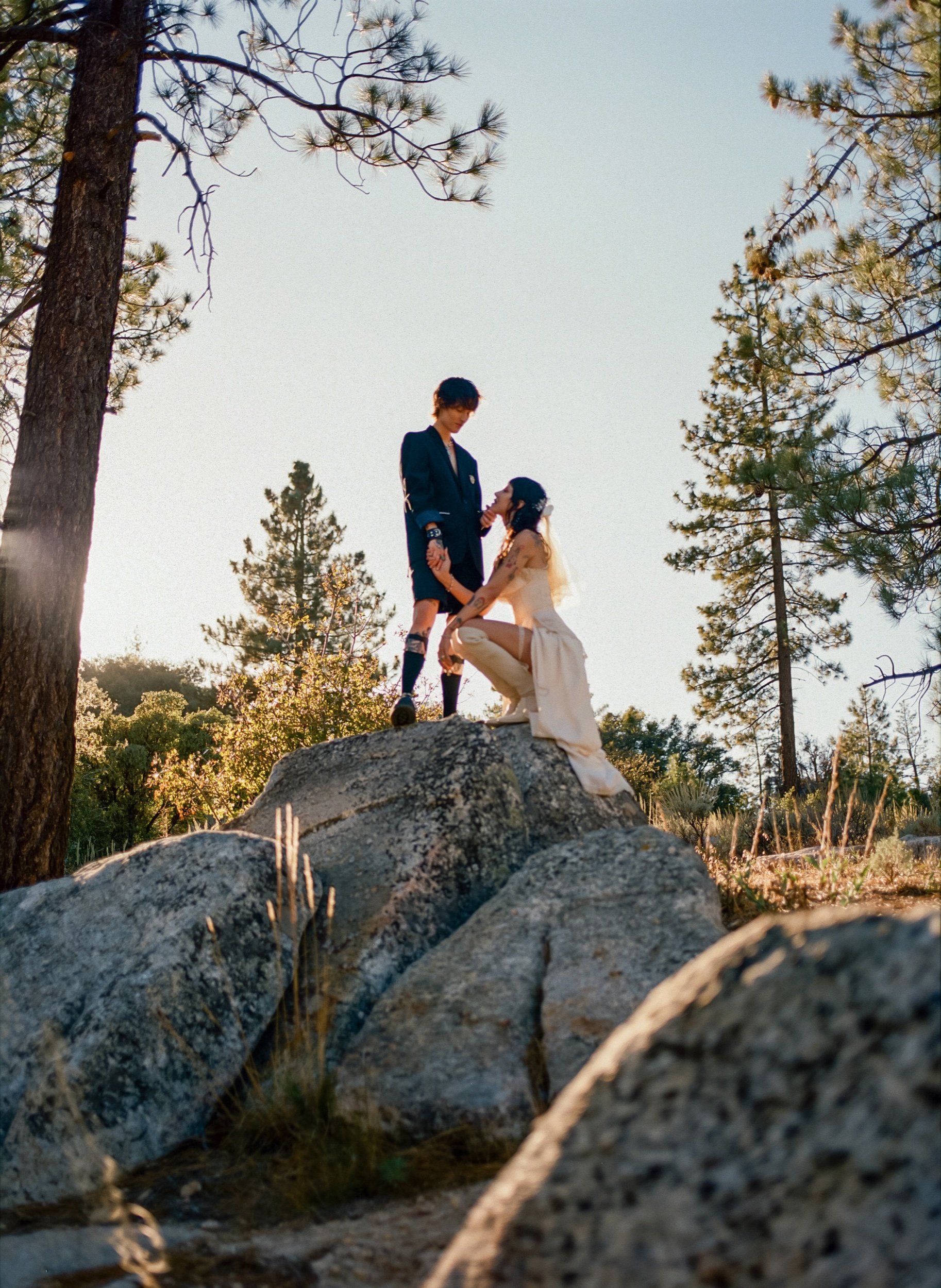  Olly and Paris Elyte on their wedding day - California - 120mm film 