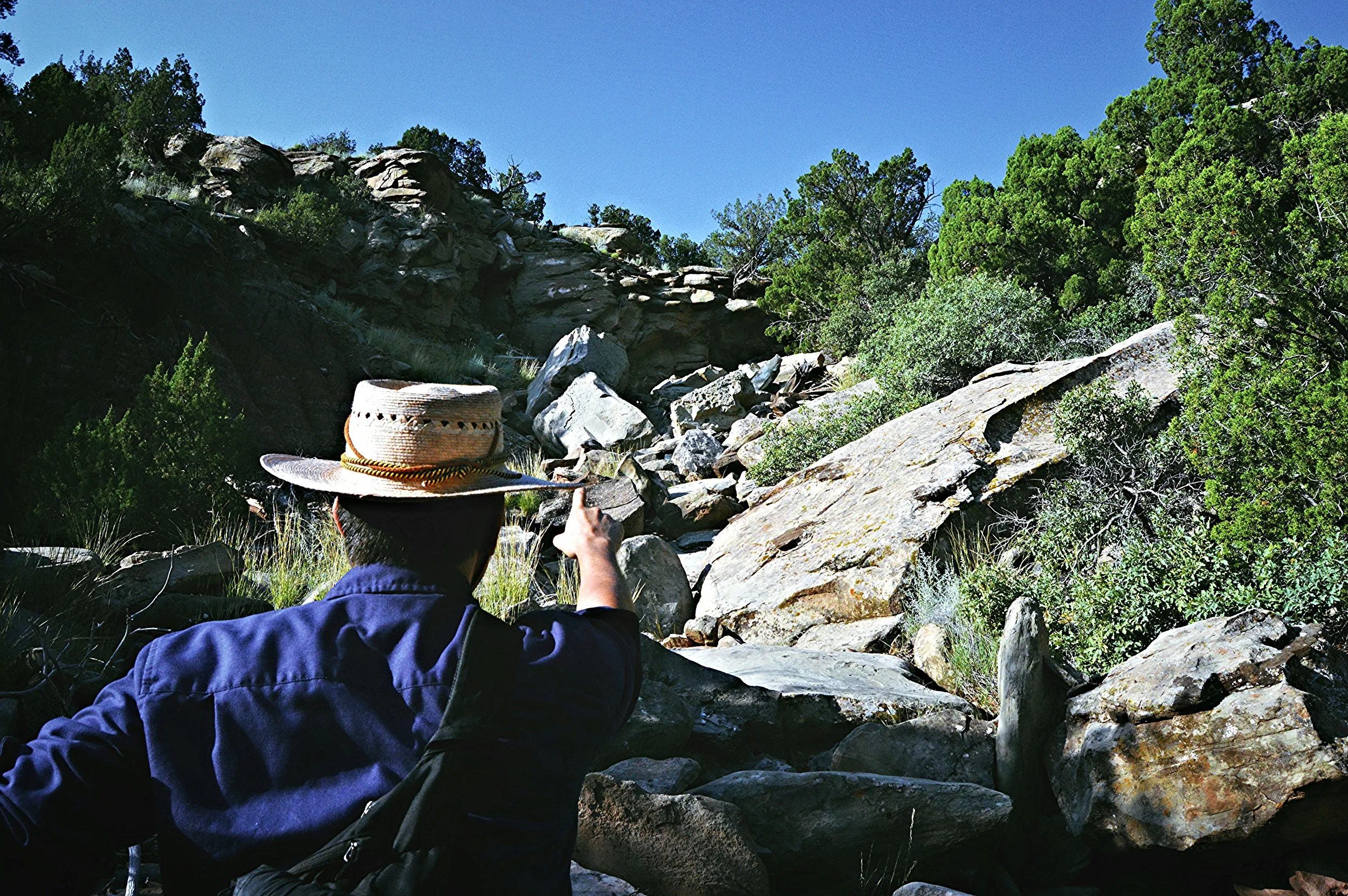Cave-like overhang at ~4,700 ft above sea level and the object of our expedition. 