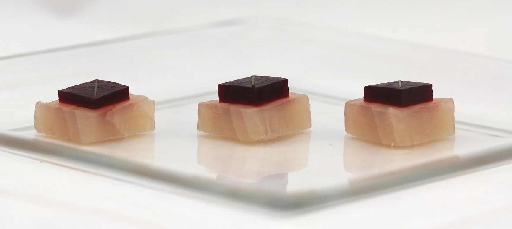 Pacific Albacore w/ Fresh-AS Beet Root Powder Jelly & basil thread