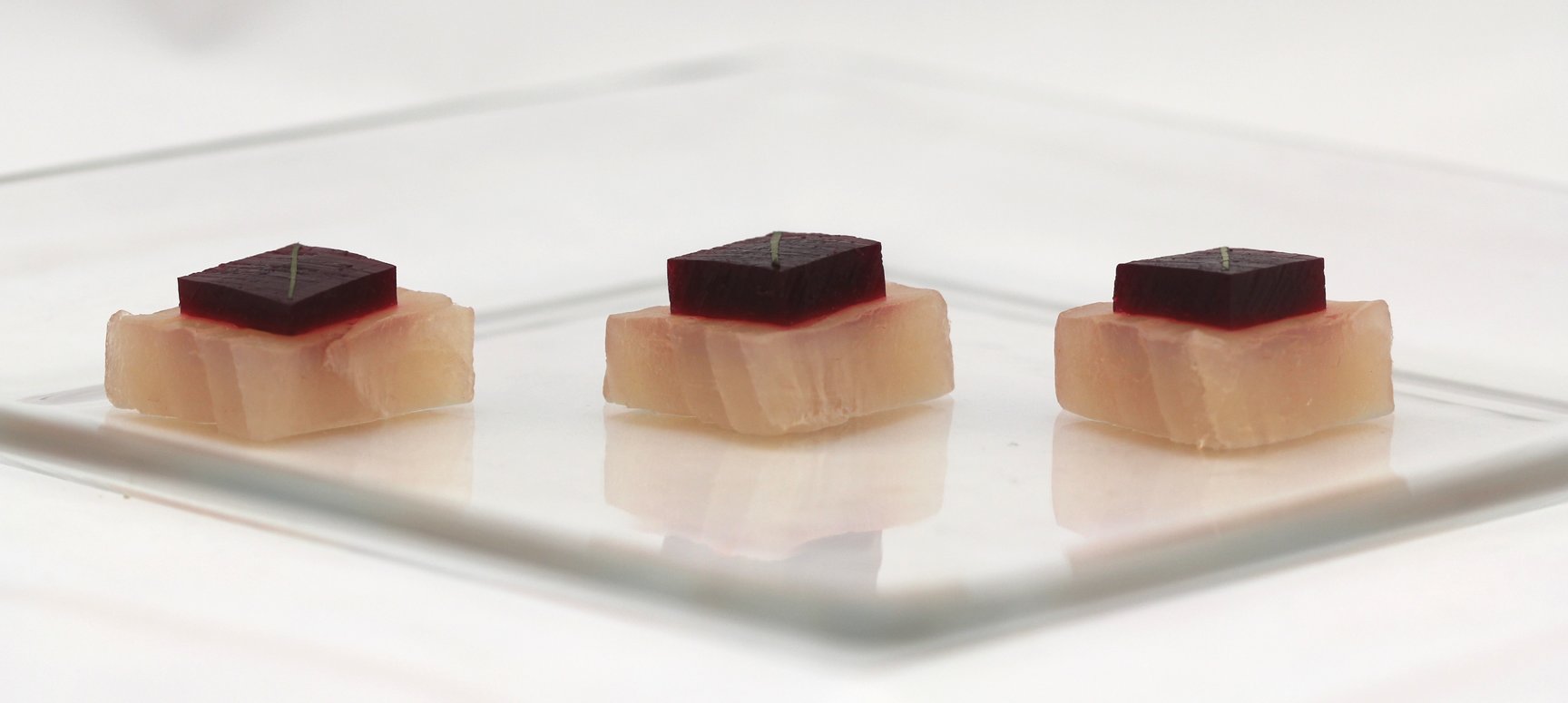 Pacific Albacore w/ Fresh-AS Beet Root Powder Jelly & basil thread