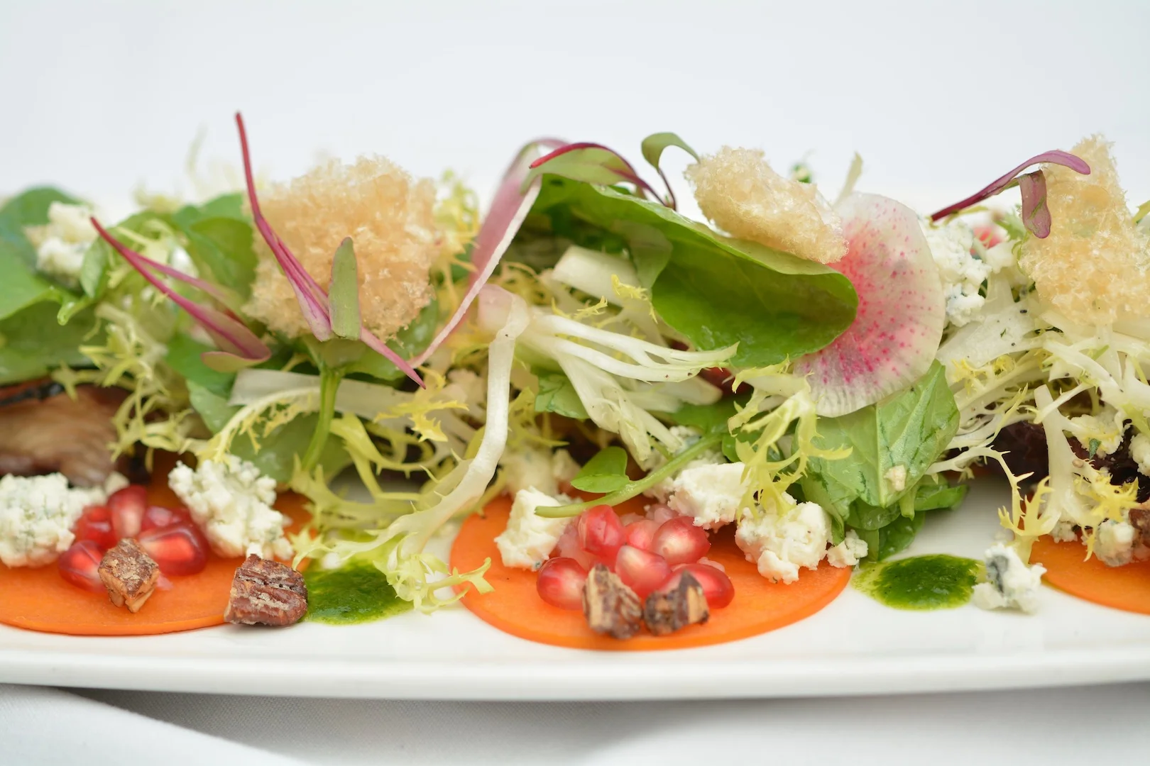 Fuyu Persimmon Salad w/ Fresh As White Balsamic Vinegar Chunks