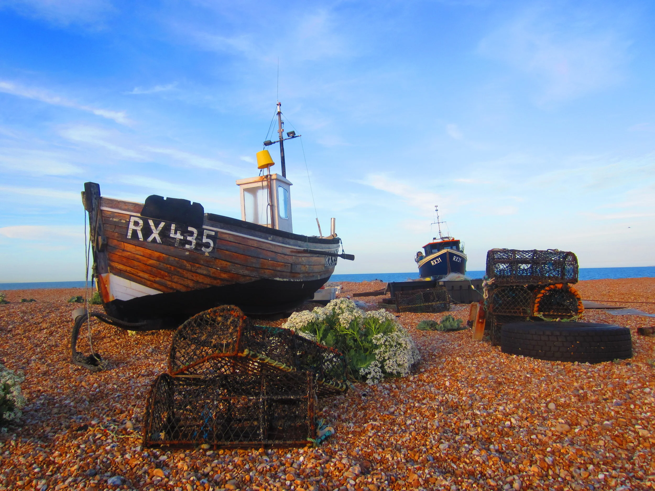 FISHING BOATS AND LOBSTER POTS AT DUNGENESS
