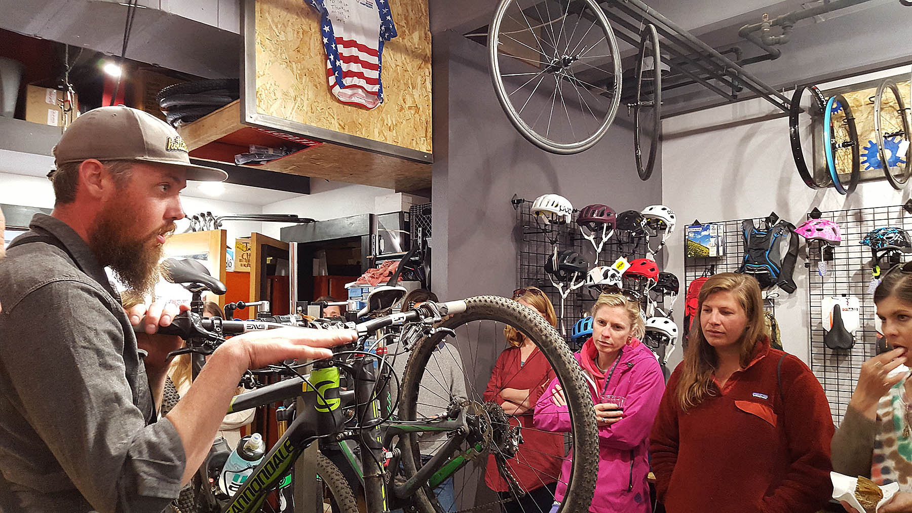 Learning how to set up their bikes