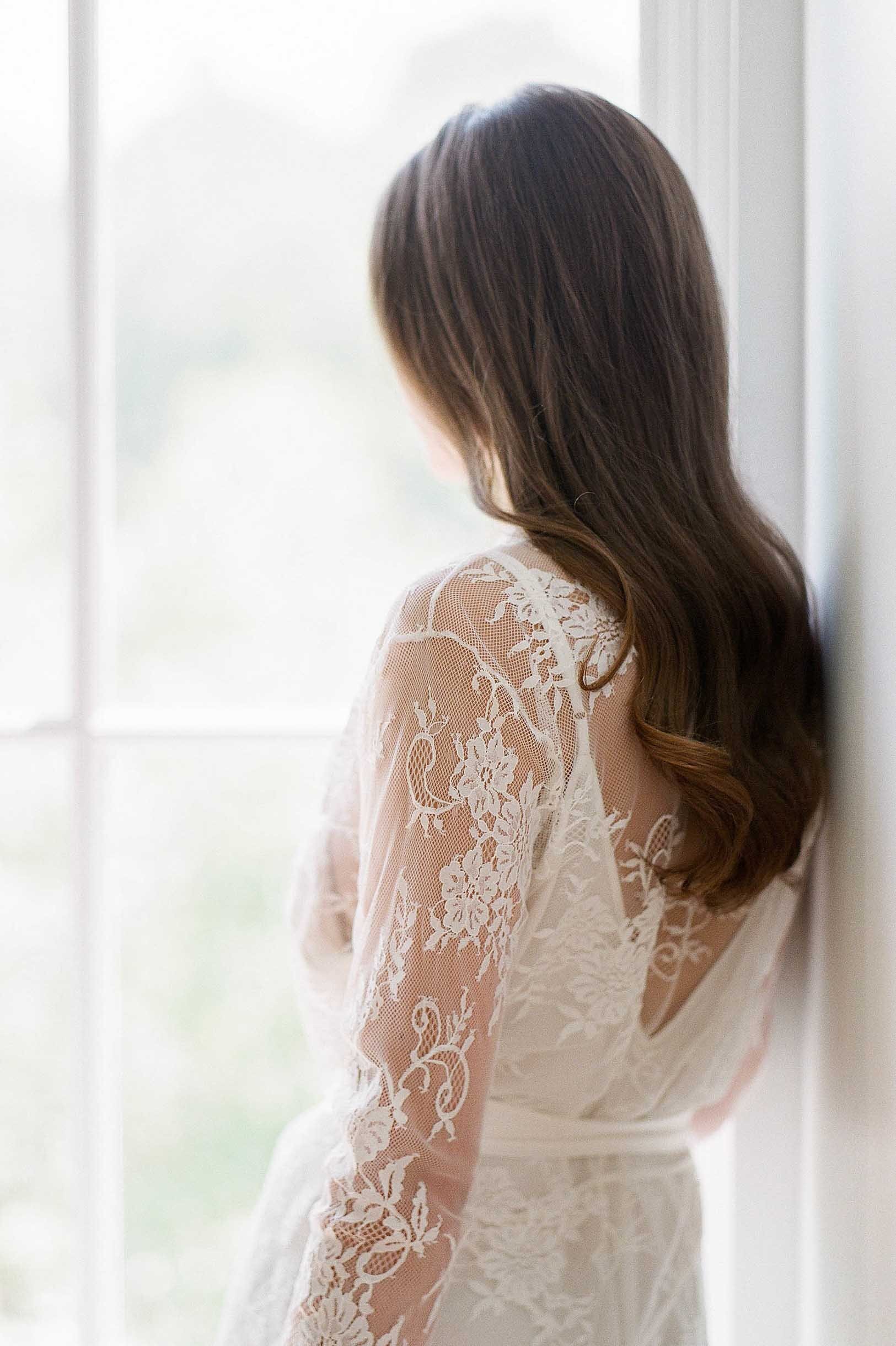 long lace wedding robe