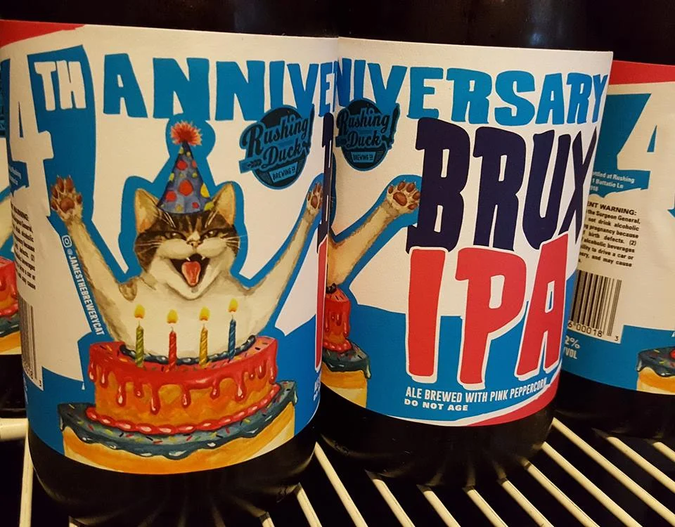 Our Fourth Year Anniversary Beer is a big, super juicy IPA with pink peppercorns. It's brewed with copious amounts of Azacca, El Dorado, Mosaic, and Meridian hops. We fermented it with Bruxellensis, which acts like a wild yeast, lending unique fruity, slightly-tart notes to the beer. The pink peppercons add to the dryness of the beer as well as some fruity notes. Limited quantities available from the brewery only.