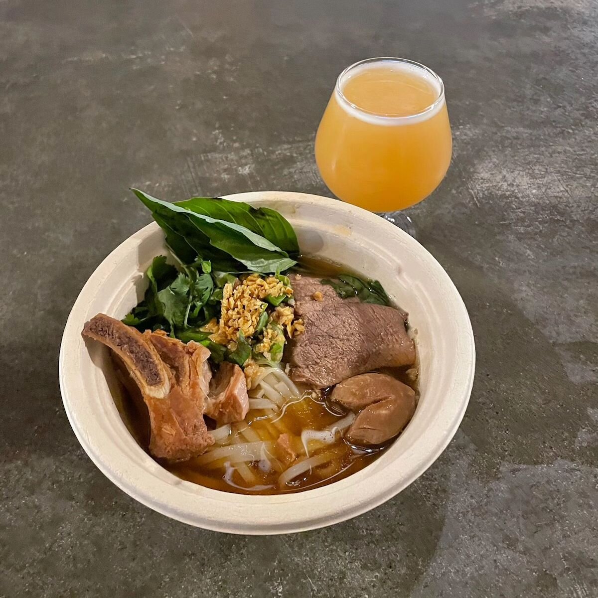 Warm up with a Divided By Zero and Stewed Beef Noodle Soup from @neenee0819 today! Feeling lazy? Order your beer online for quick pickup and get Thai to go! We are open today 12-9pm and @glennecho is playing originals inside 5-7pm!

Friendly Reminder