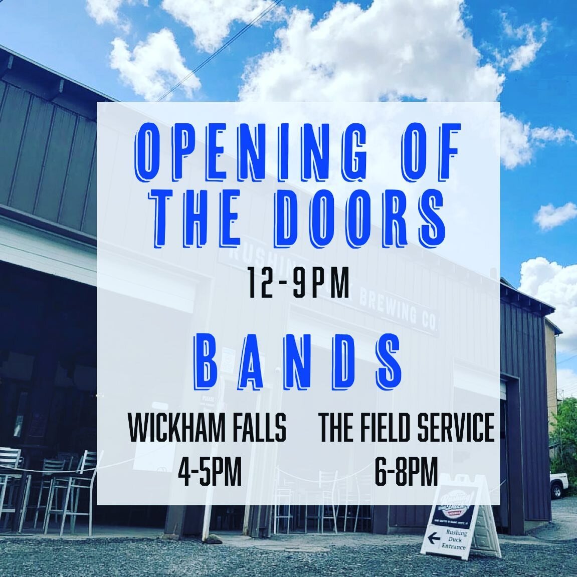 This Saturday, May 20th, we are having our Opening Of The Doors Celebration! We have new and vintage beers releases, @neenee0819 slinging dumplings, and bands bands bands!! 
@wickhamfalls will be rocking out at 4pm and for the first time in the court