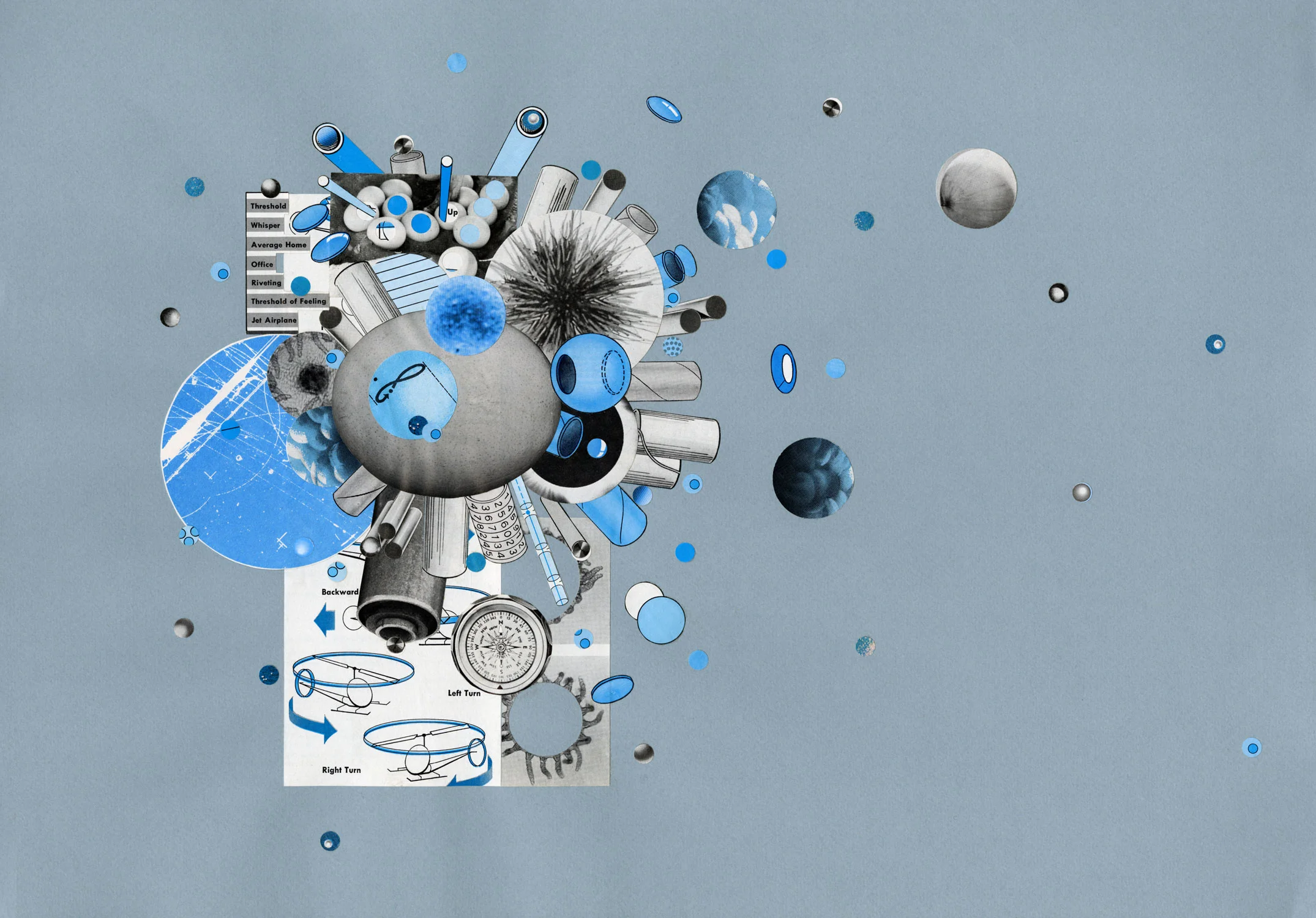 Untitled (Blue/Grey), 2006. Collage on paper, 12 x 17 in.
