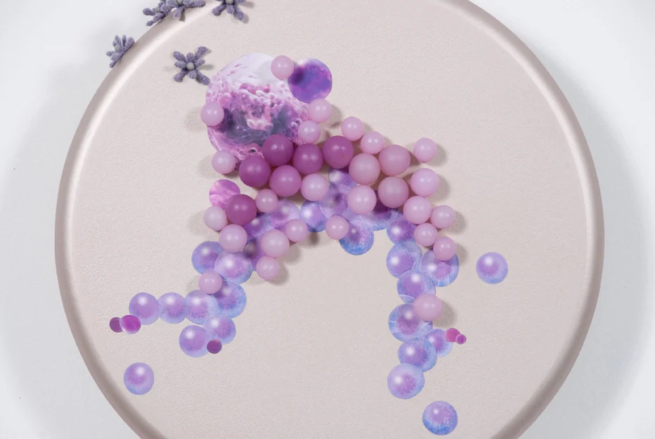 Untitled Lure (Purple & Grey detail), 2009. Mixed media, 12 x 4 in.