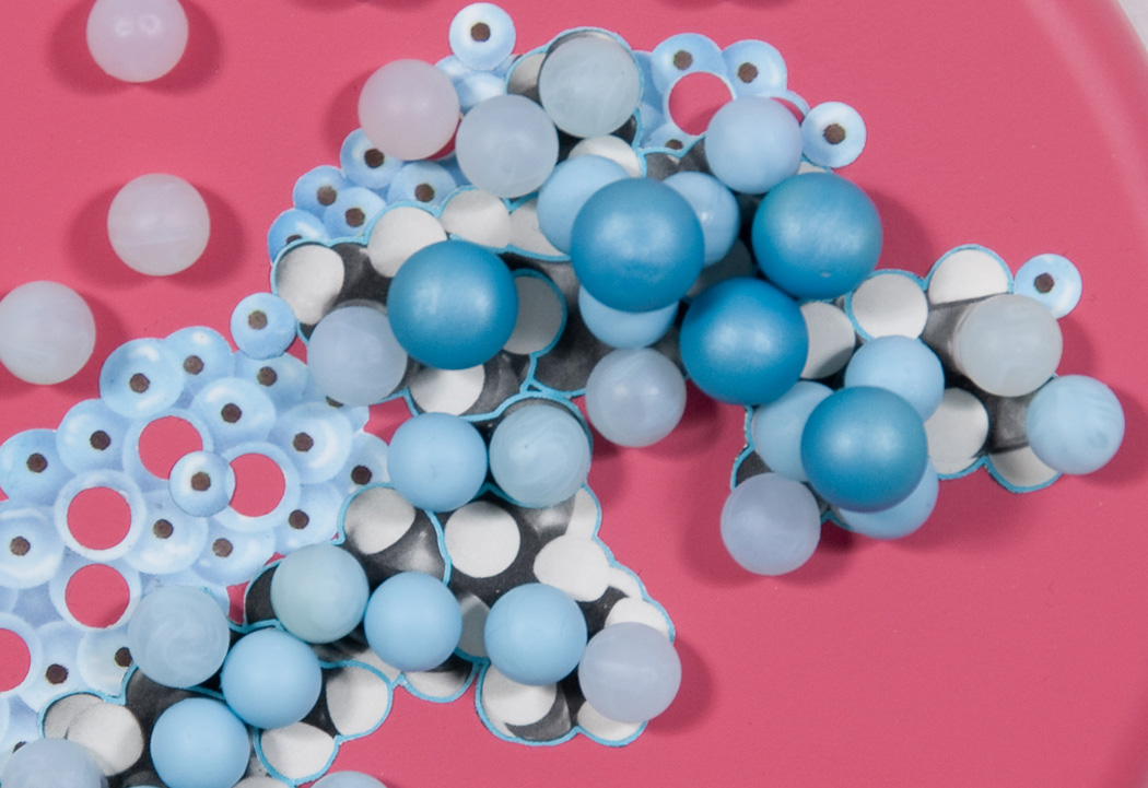 Untitled Lure (Raspberry & Blue detail), 2009. Mixed media.