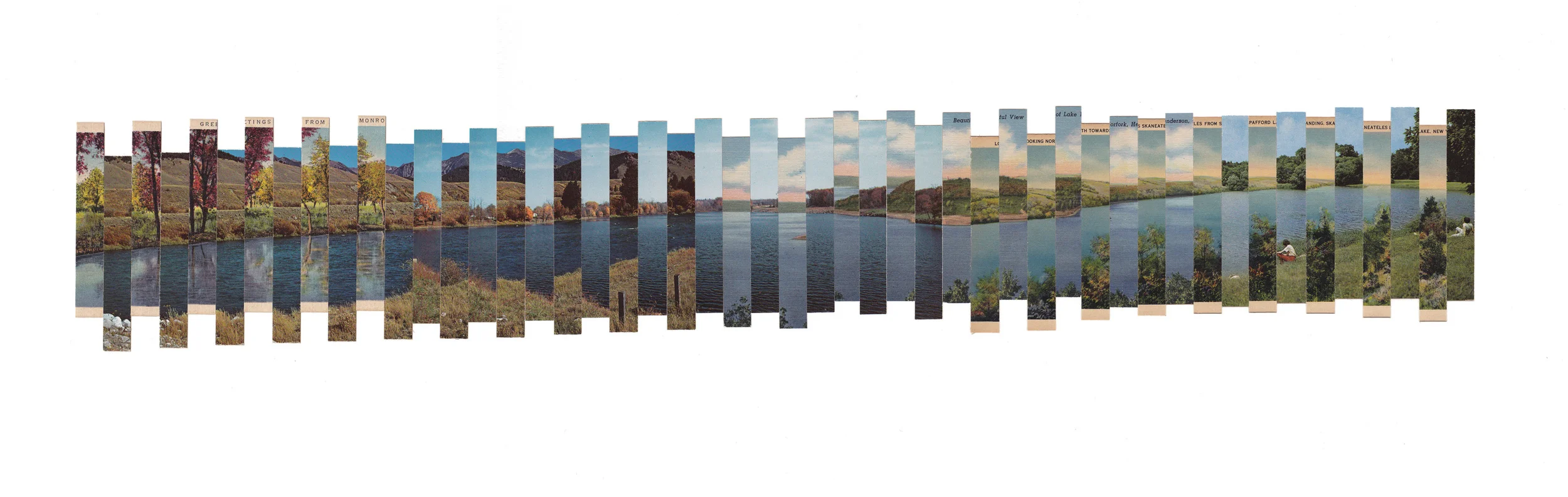 Constant Lake, 2011. Collage on paper, 4 x 25 in. 