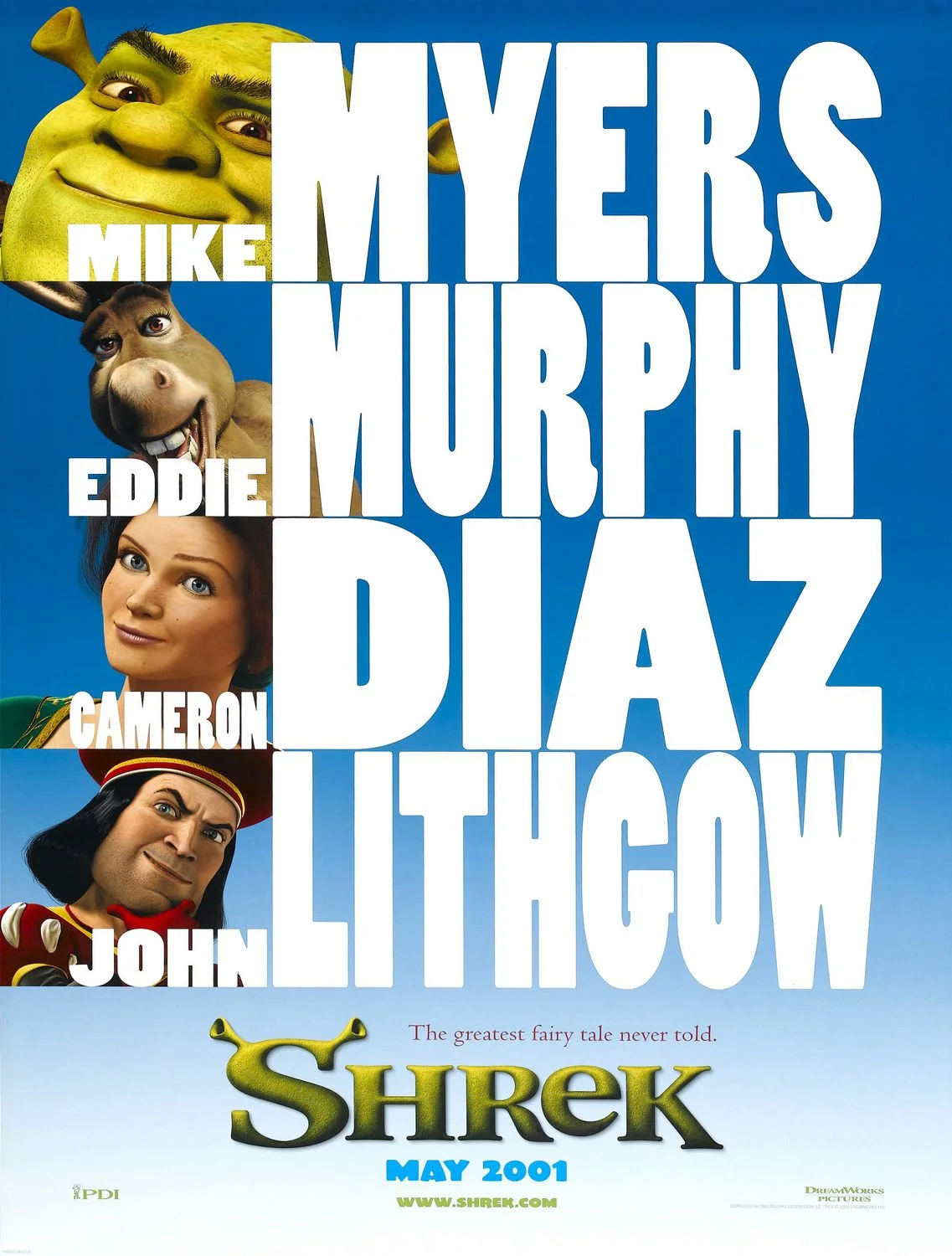 Playing up the star power for this version of the first SHREK poster.
