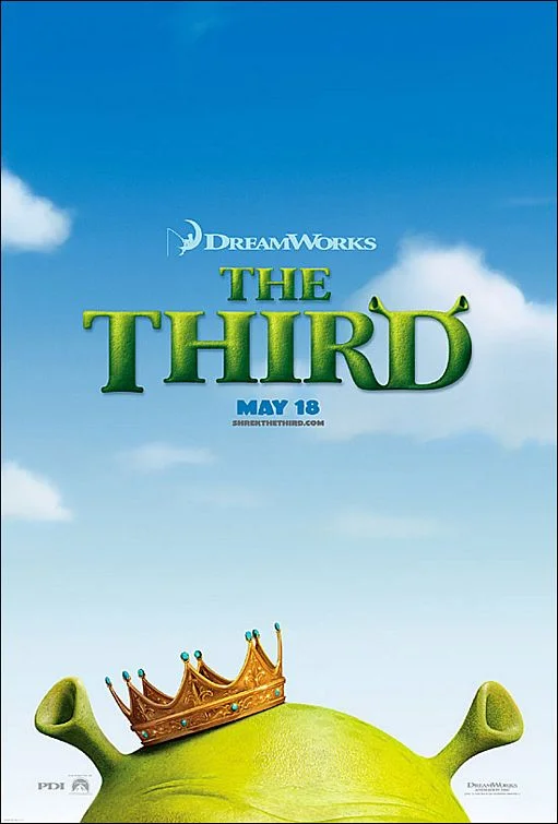 Less is more in the SHREK THE THIRD poster.