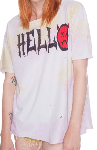UNIF Hell-o Tie Dye Tee Shop With Sally Sally Lyndley Fashion Stylist