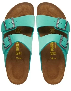 Birkenstock Arizona Leather Mint Green Flat Sandals Shop With Sally Sally Lyndley Fashion Stylist