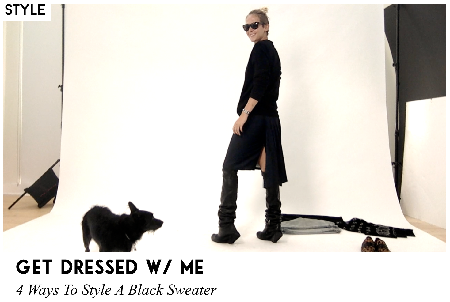 Get Dressed With Me: 5 Ways to Style A Black Sweater 
