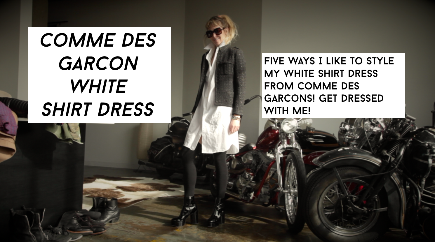 Comme Des Garcons White Shirt Dress: How To Style a Shirt Dress 5 ways