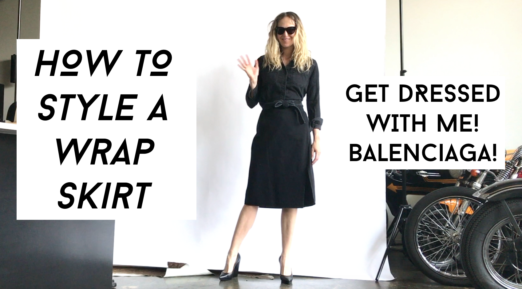 How To Style a Wrap Skirt: Get Dressed With Me in this Black Balenciaga Wrap Denim Skirt