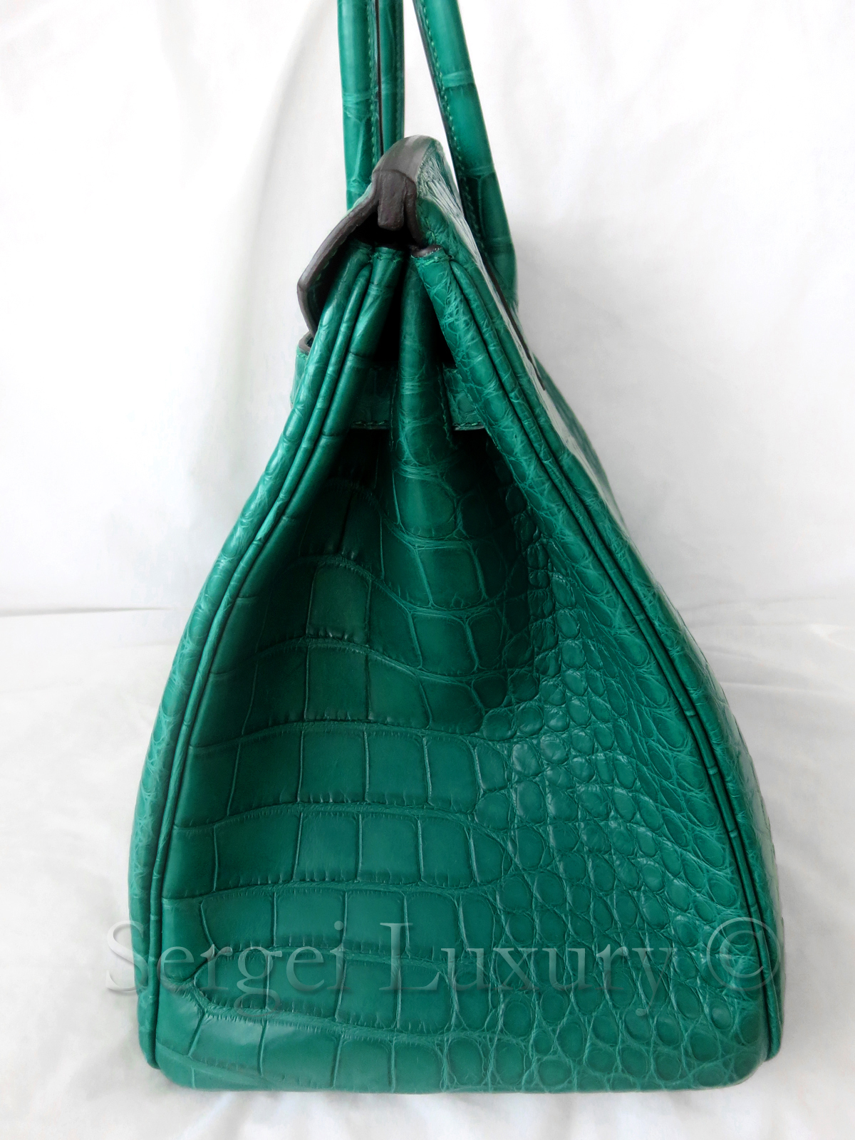 Hermès Green Shiny Porosus Crocodile Birkin